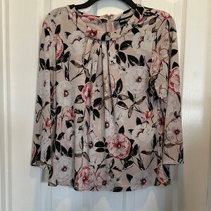 Karl Lagerfeld Pink and Black Floral Blouse